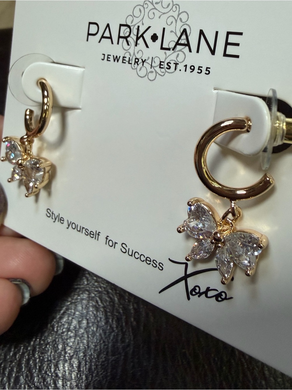Park Lane Crystal Butterfly Drops - Picture 4 of 4
